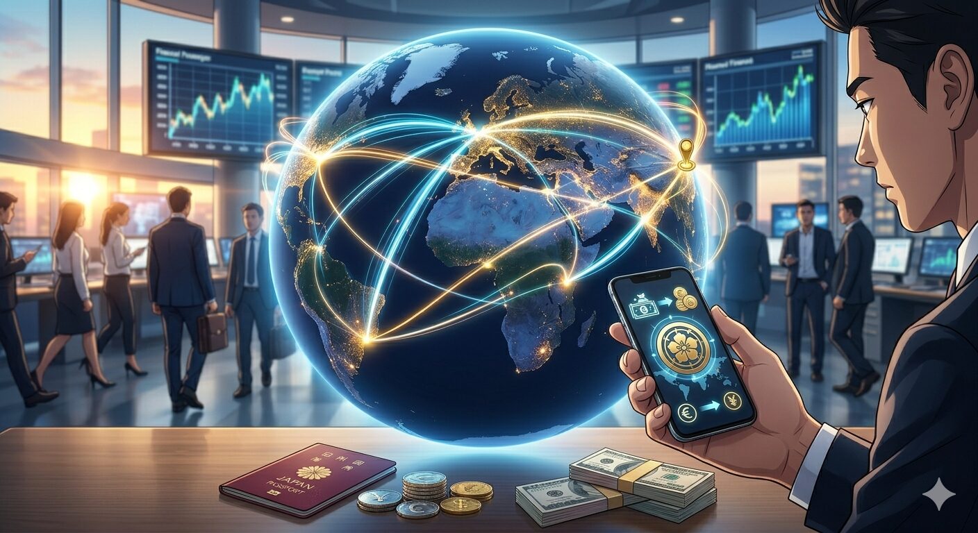 帰国時の資金の国際送金のイメージ